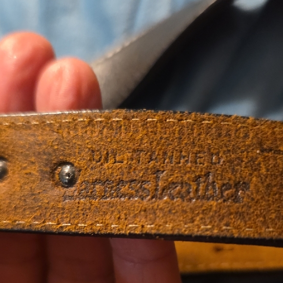FINAL Native Sterling Concho Marked Oil Tanned Harness Leather OK USA 1995 SALE main image 9